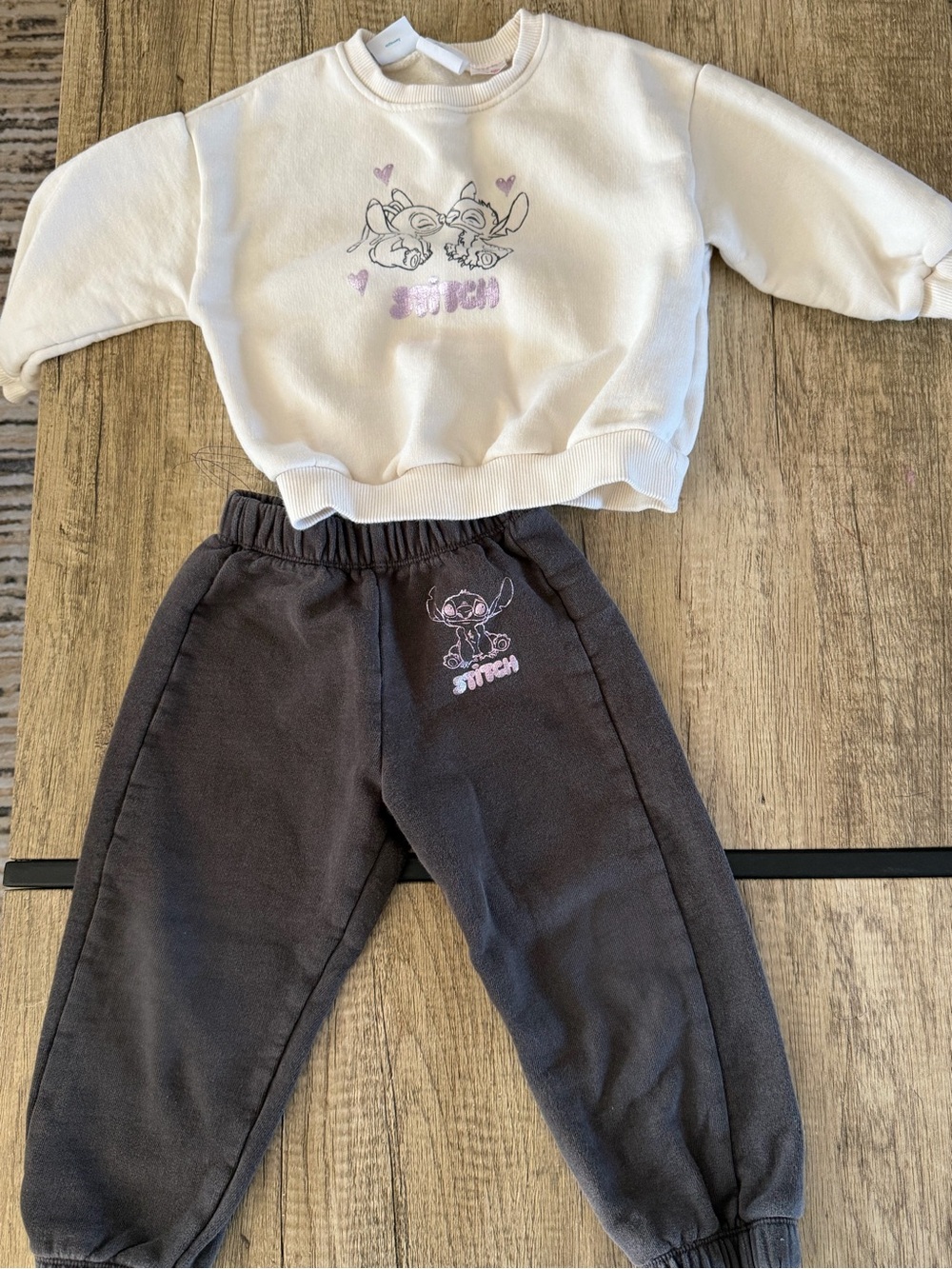 Zara Kids Disney Stitch crewneck sweatshirt and joggers